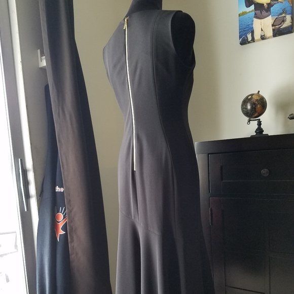 Calvin Klein black fluted flutter formal dress - Picture 4 of 8